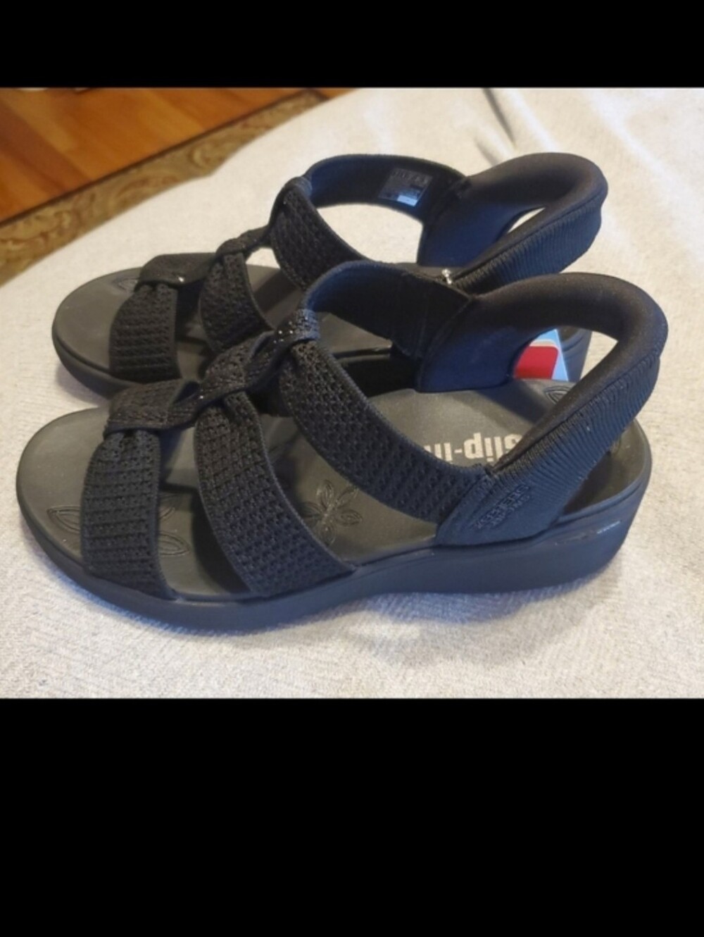 Skechers Black Three-Strap Kids Sport Sandals